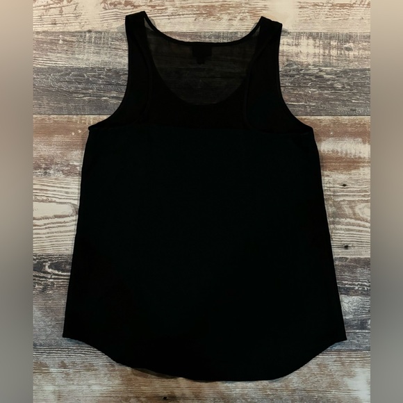 Women’s Mossimo Black Shell Tank, Scoop Neck, 1/4 Sheer Back - Picture 2 of 5